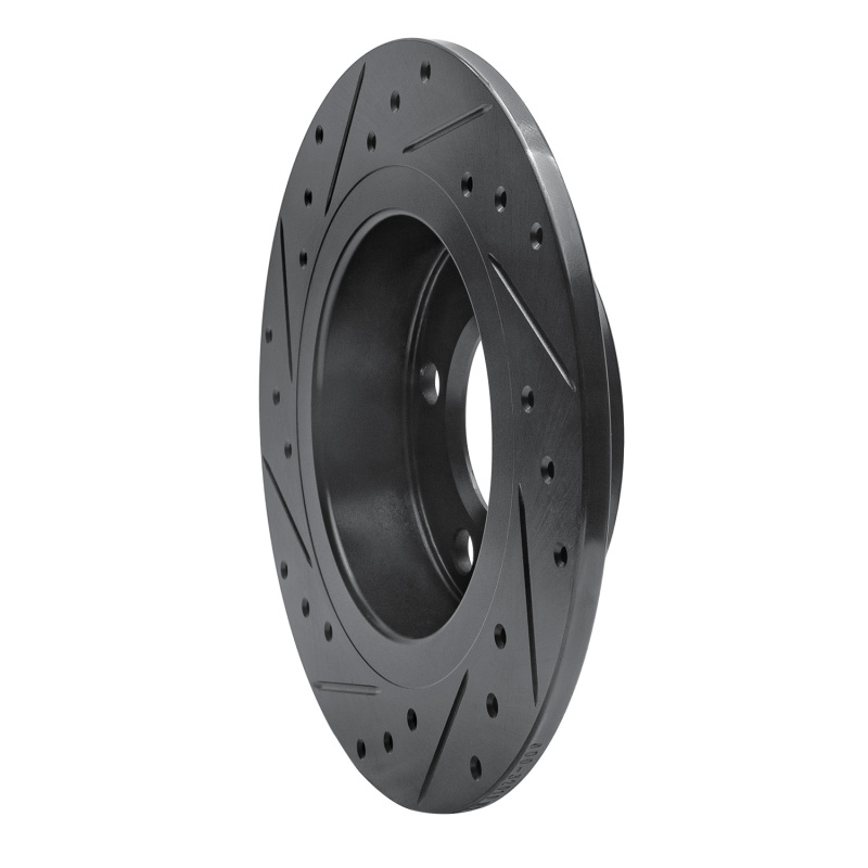 Mini Cooper Countryman Brake Rotor (1) - Rear Right - R1 Concepts - Drilled & Slotted - Black - `11-`16